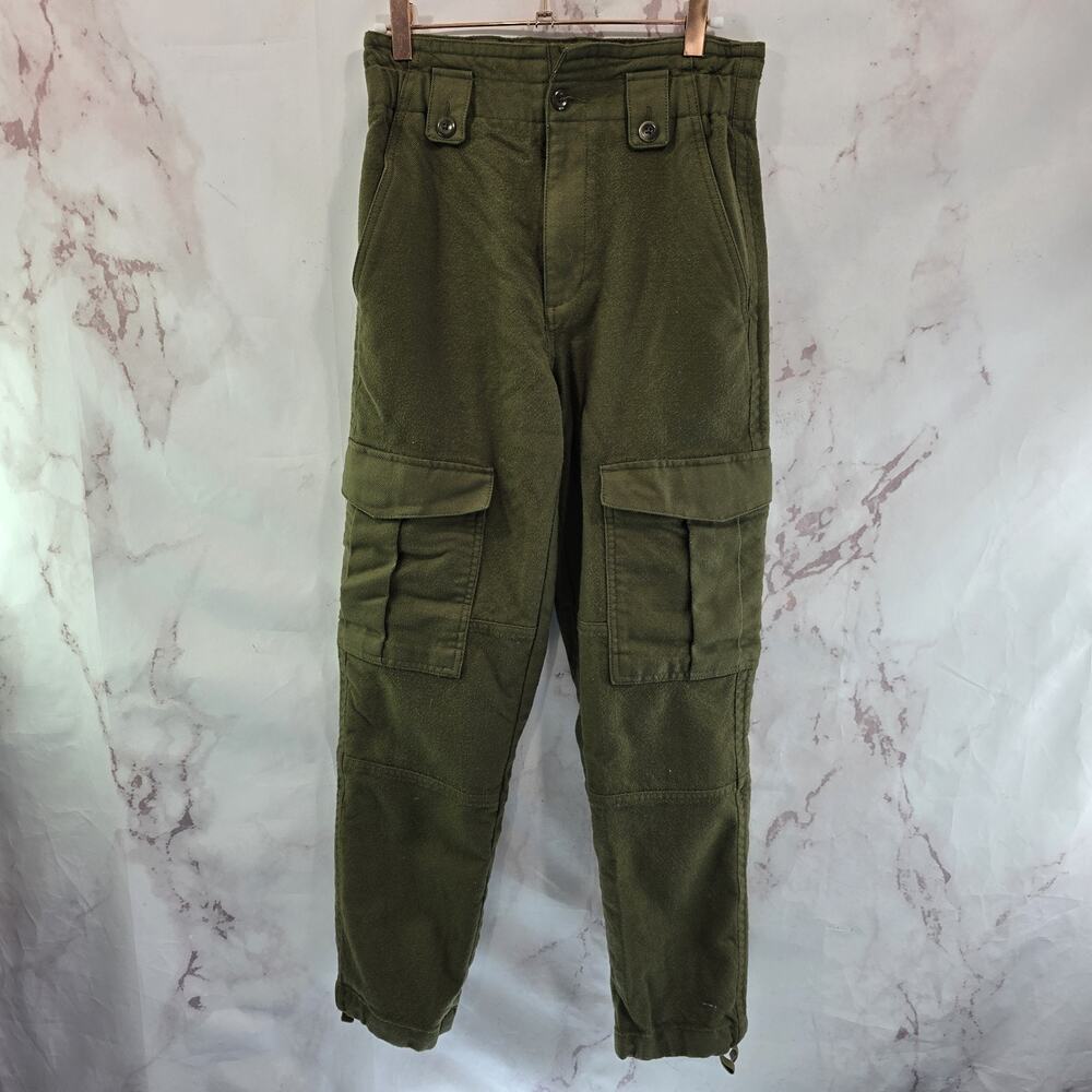 Banana Republic Pants Womens 2 Green Wool Military High Rise Utility Lido RARE
